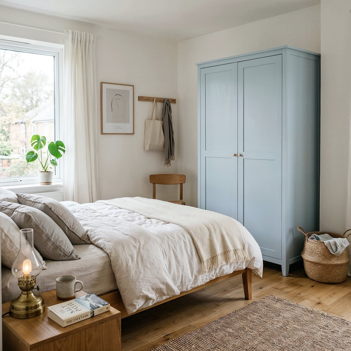 Kleiderschrank in Ice Blue von Paint of Walinoon – helles Pastellblau im Schlafzimmer