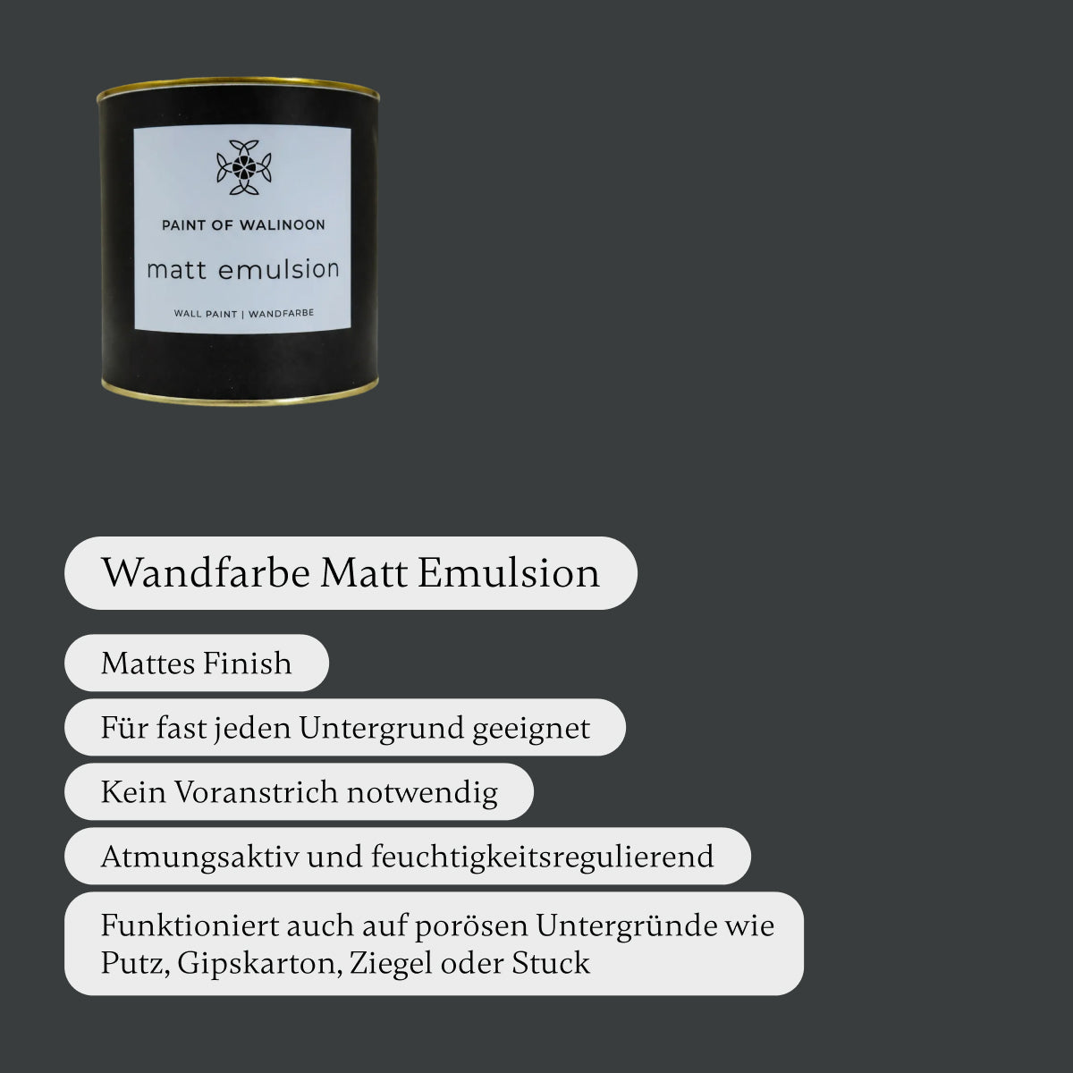 Midnight Black - Wandfarbe - Paint of Walinoon