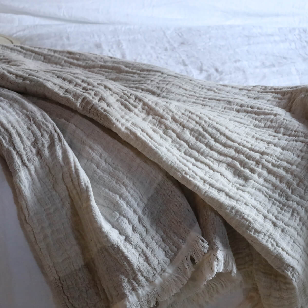 Tessa Plaid - Natural / Off White - Passion for Linen