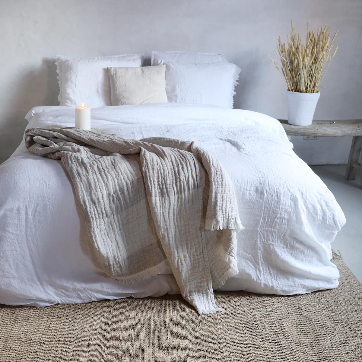 Tessa Plaid - Natural / Off White - Passion for Linen